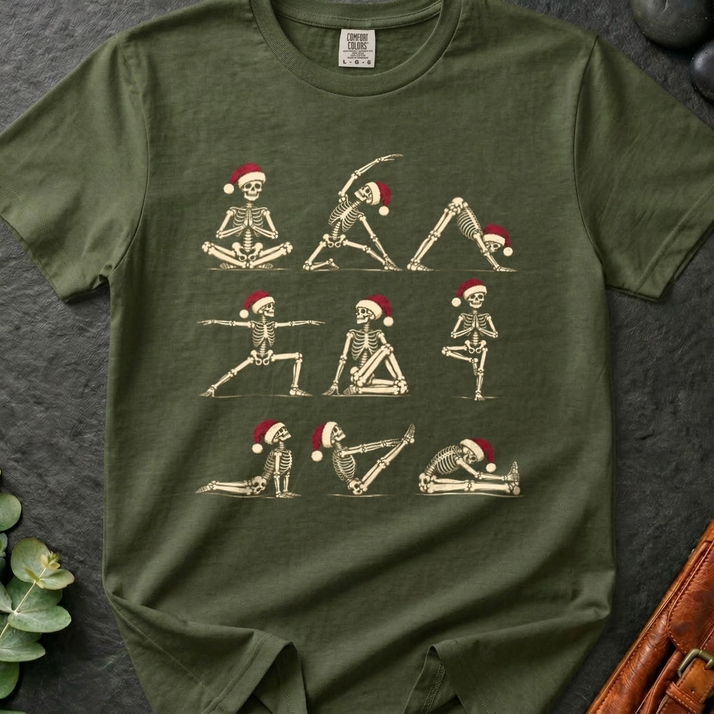 Christmas Skeleton Yoga T-Shirt