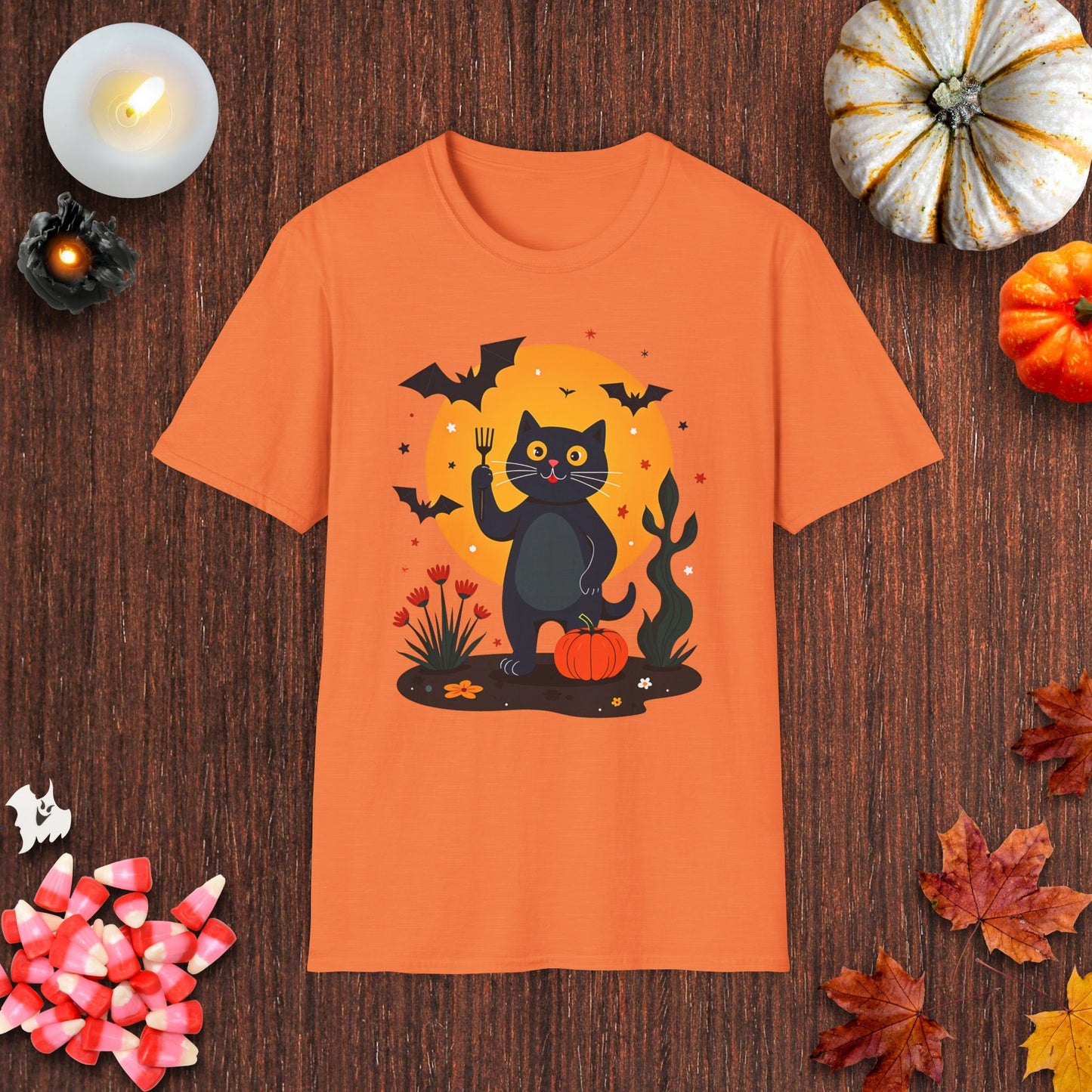 Spooky Cat's Pumpkin Patch T-Shirt