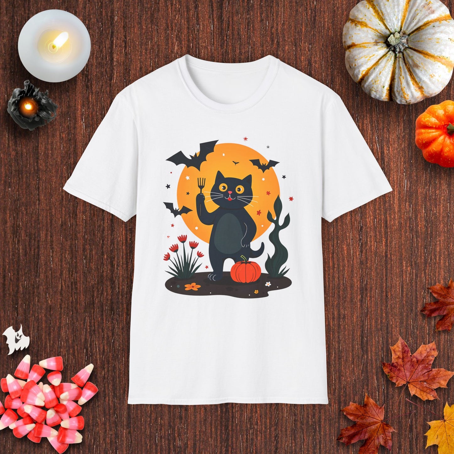 Spooky Cat's Pumpkin Patch T-Shirt