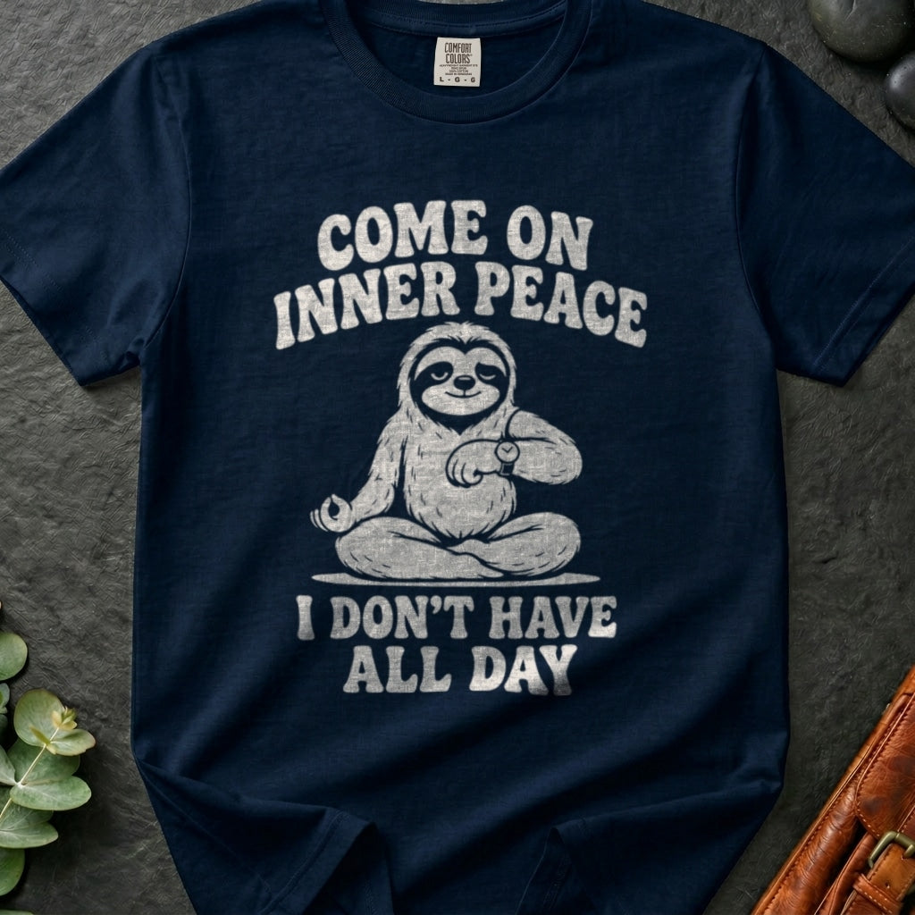 rooted-avenue-0b4d633b-15b5-497b-a006-1fa5bfa2f172-114. Come On Inner Peace I Don't Have All Day_Come On Inner Peace I Don't Have All Day - Navy - Mockup Style 4 (Final 2) - CC Mockup.png_0000_compressed.jpg