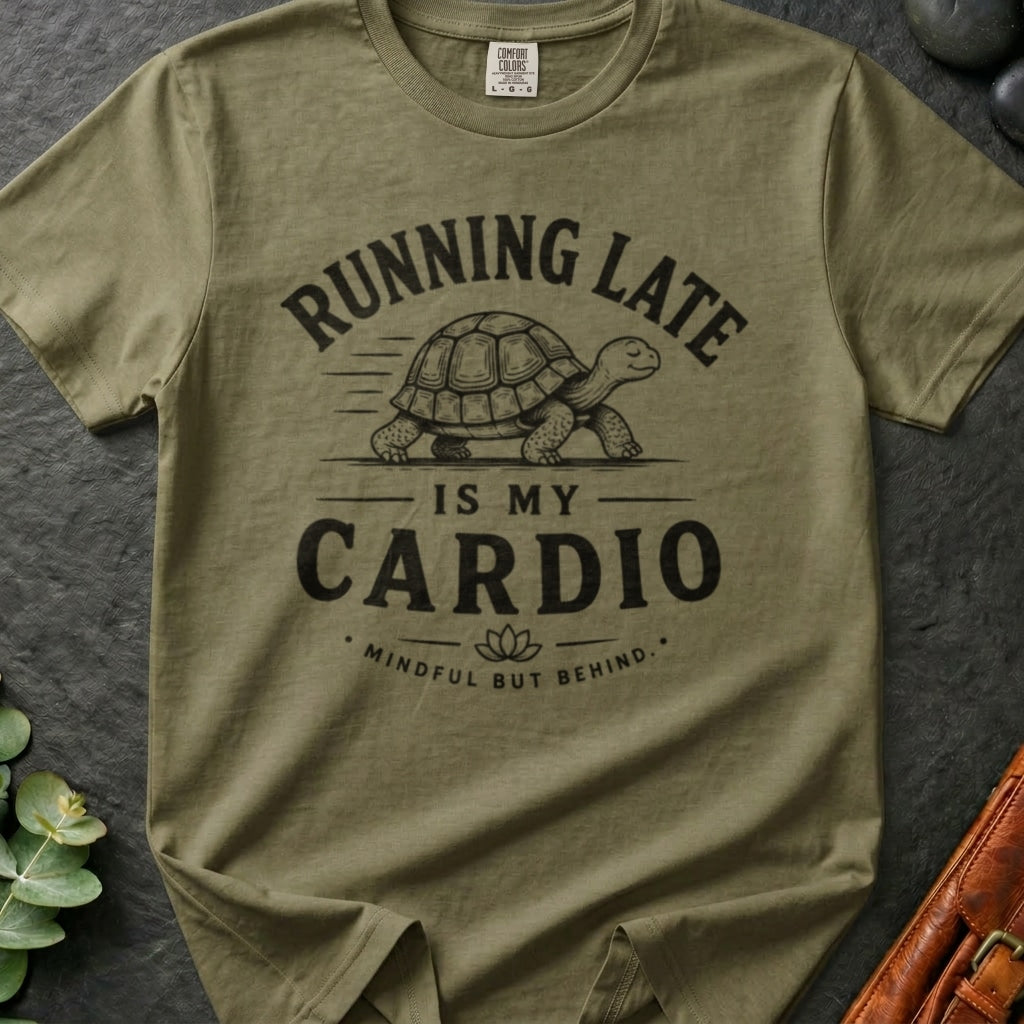 rooted-avenue-5a20956c-e7b2-4ebd-9524-86fa936f5fa9-136. Running Late Is My Cardio_Running Late Is My Cardio - Khaki - Mockup Style 4 (Final 2) - CC Mockup.png_0000_compressed.jpg
