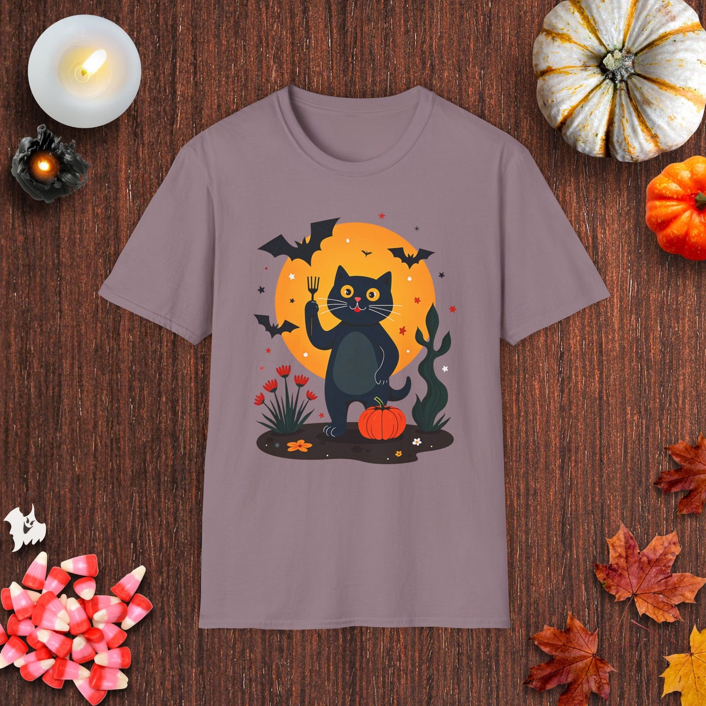 Spooky Cat's Pumpkin Patch T-Shirt