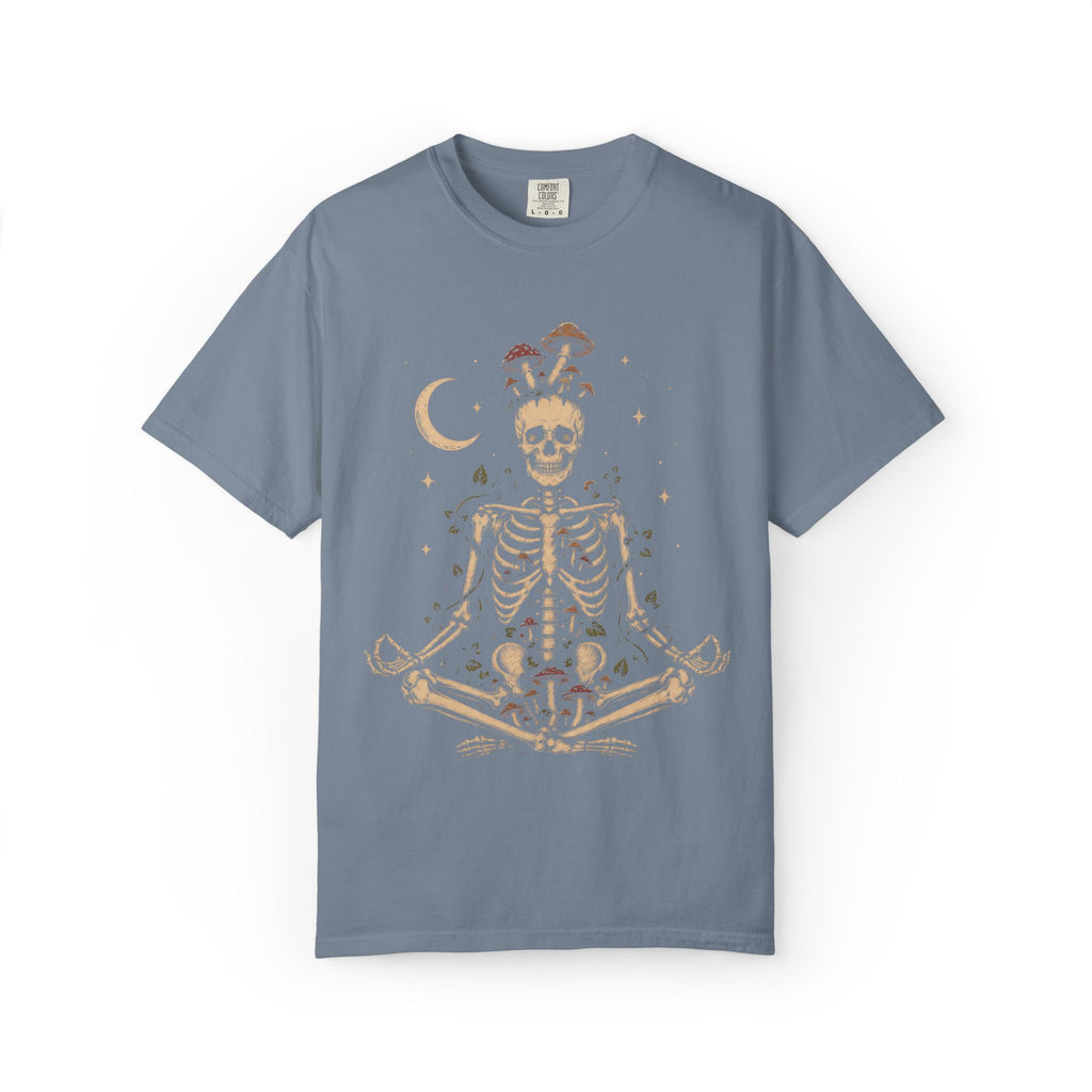 Meditating Skeleton With Mushrooms T-Shirt