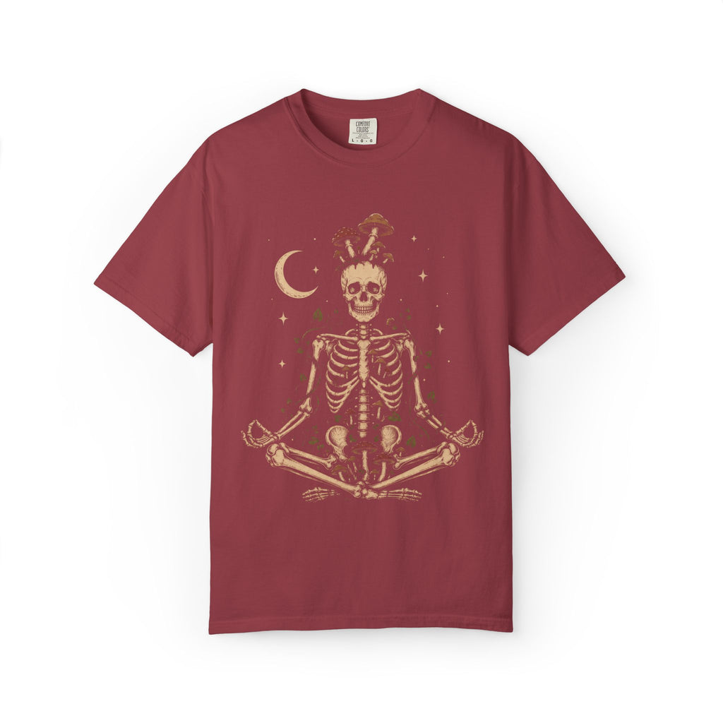 Meditating Skeleton With Mushrooms T-Shirt