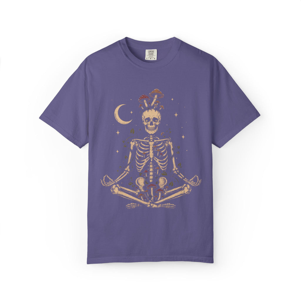 Meditating Skeleton With Mushrooms T-Shirt