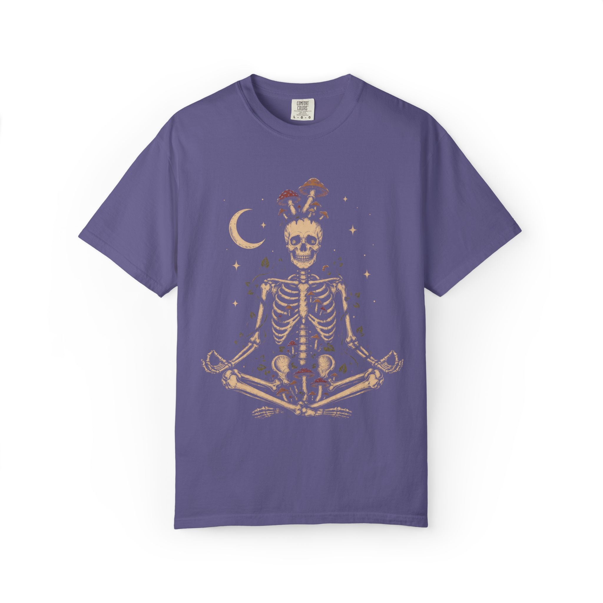 Meditating Skeleton With Mushrooms T-Shirt