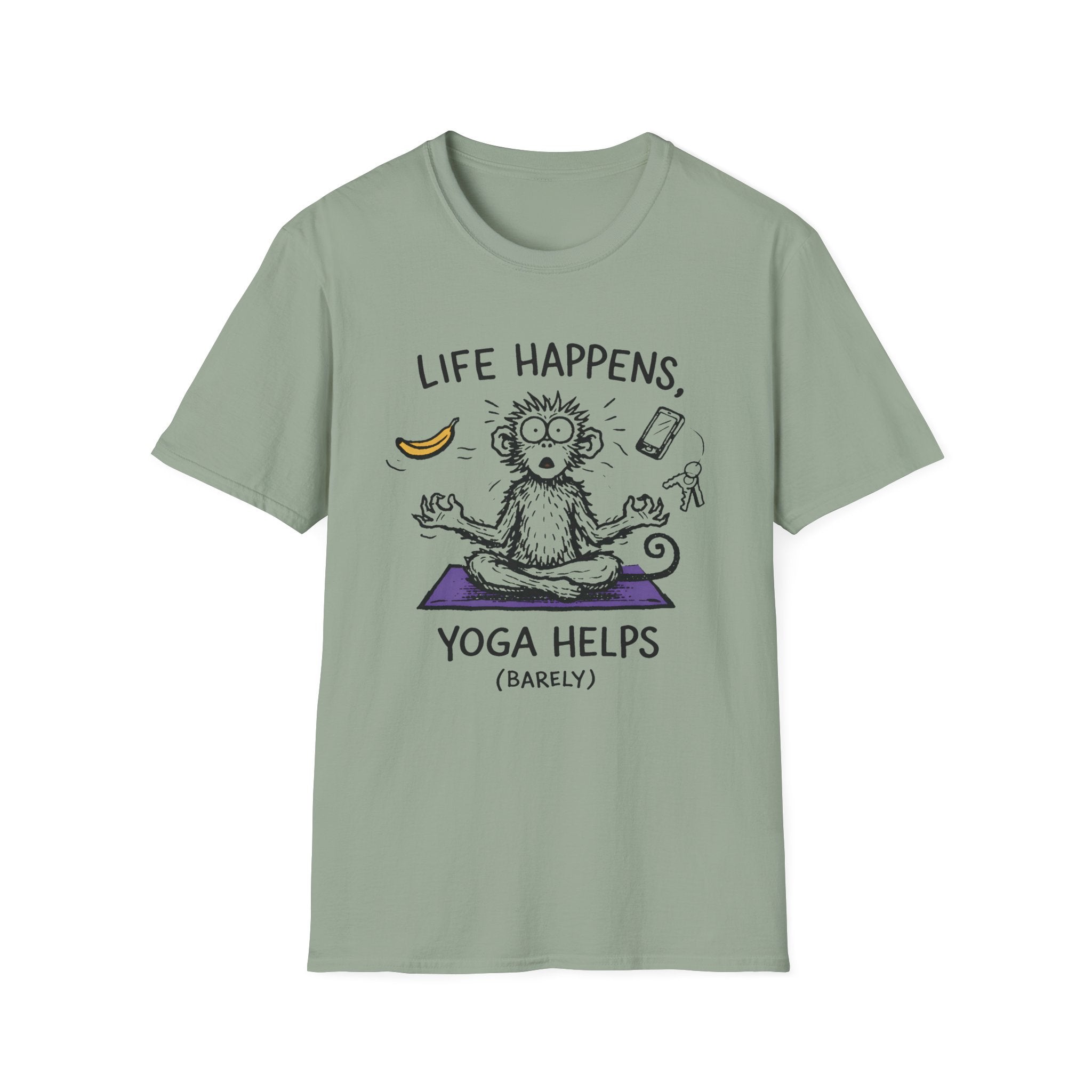 Life Happens, Yoga Helps (Barely) T-Shirt