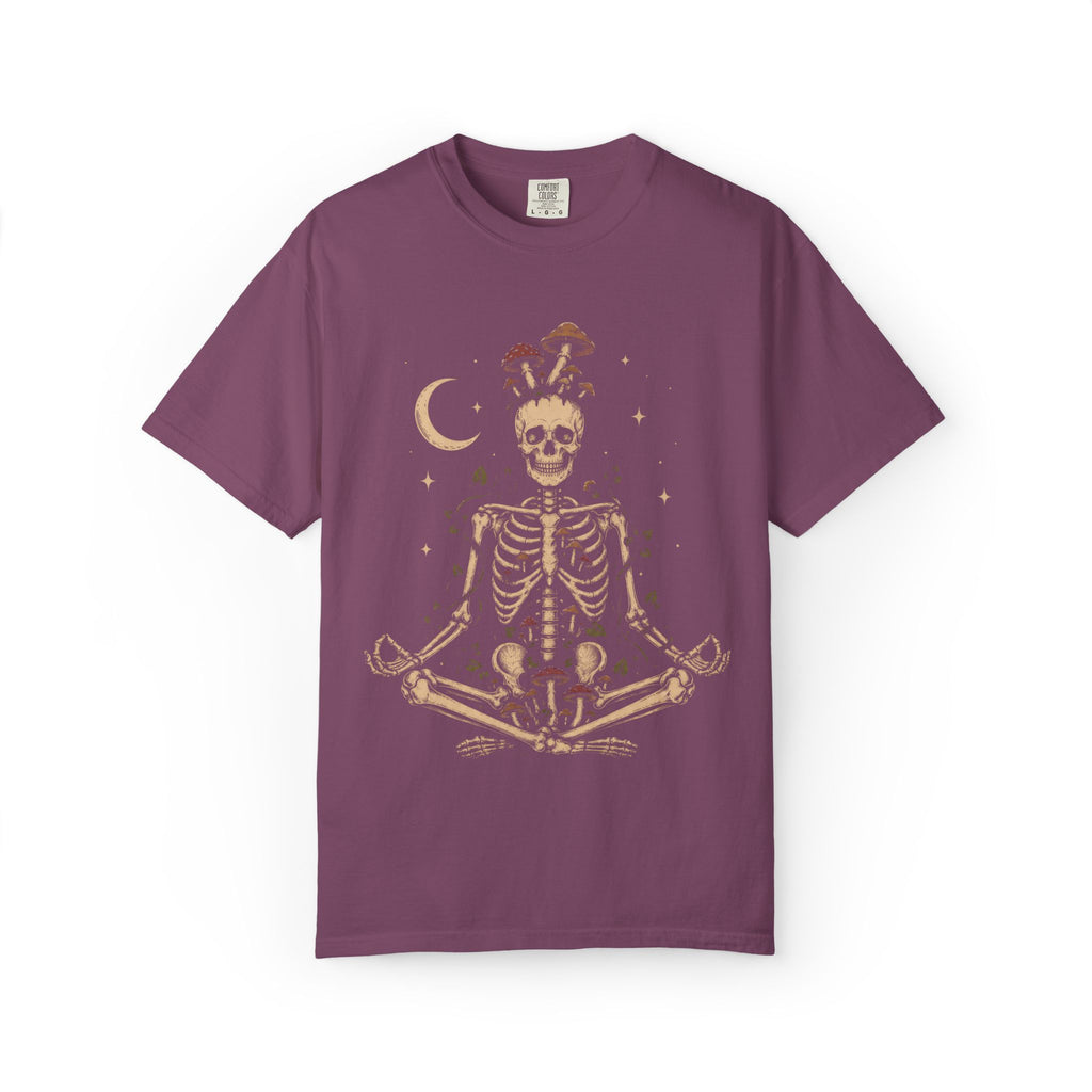Meditating Skeleton With Mushrooms T-Shirt