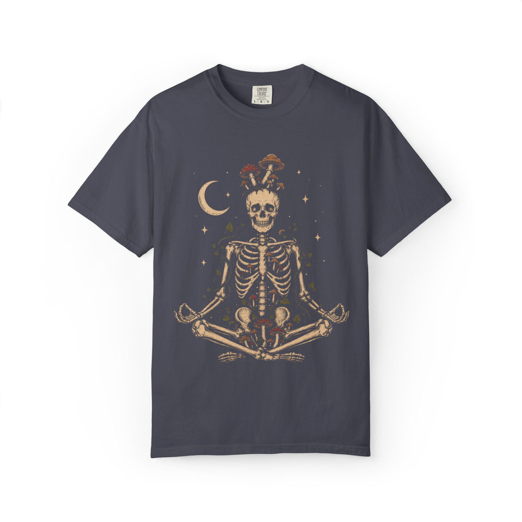 Meditating Skeleton With Mushrooms T-Shirt