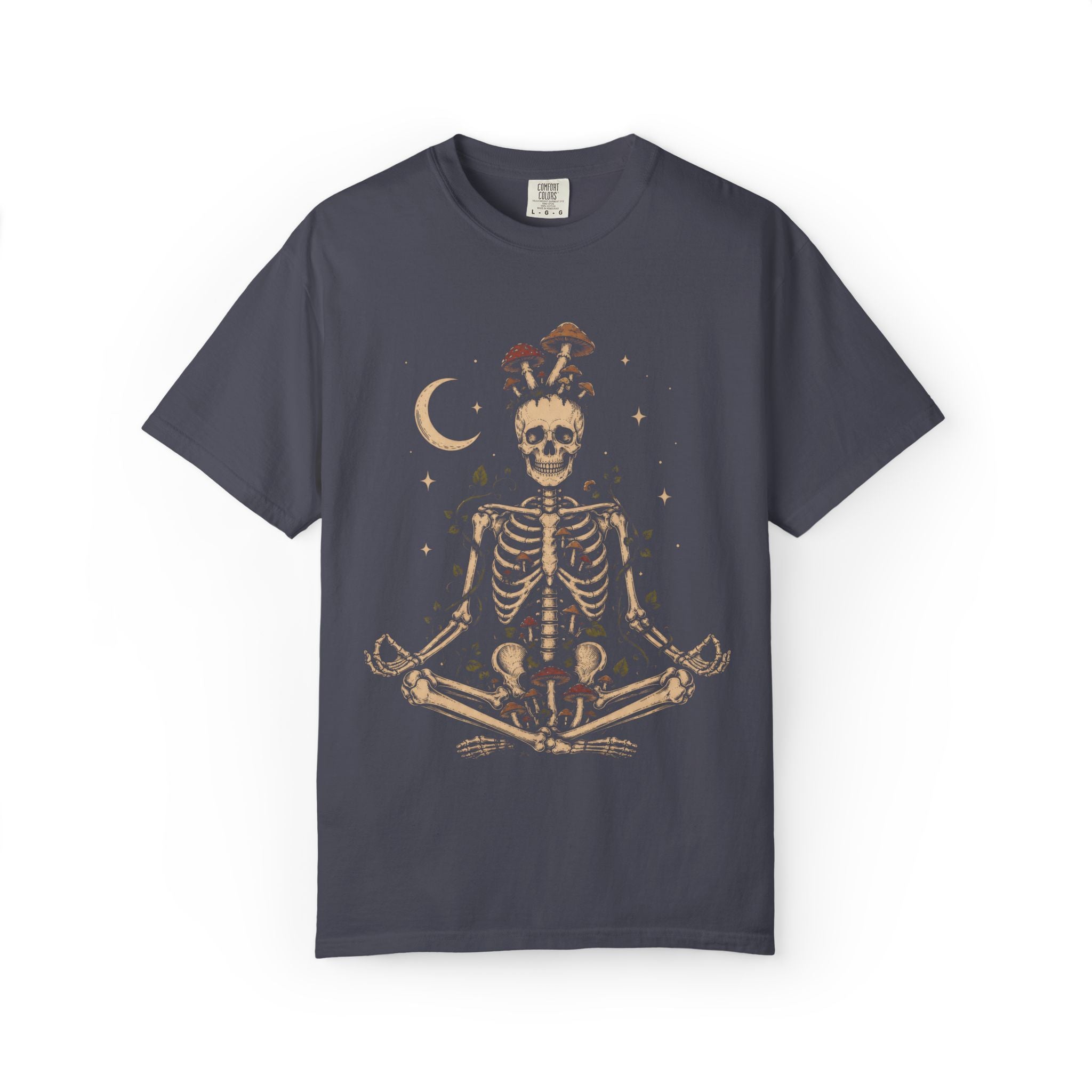 Meditating Skeleton With Mushrooms T-Shirt