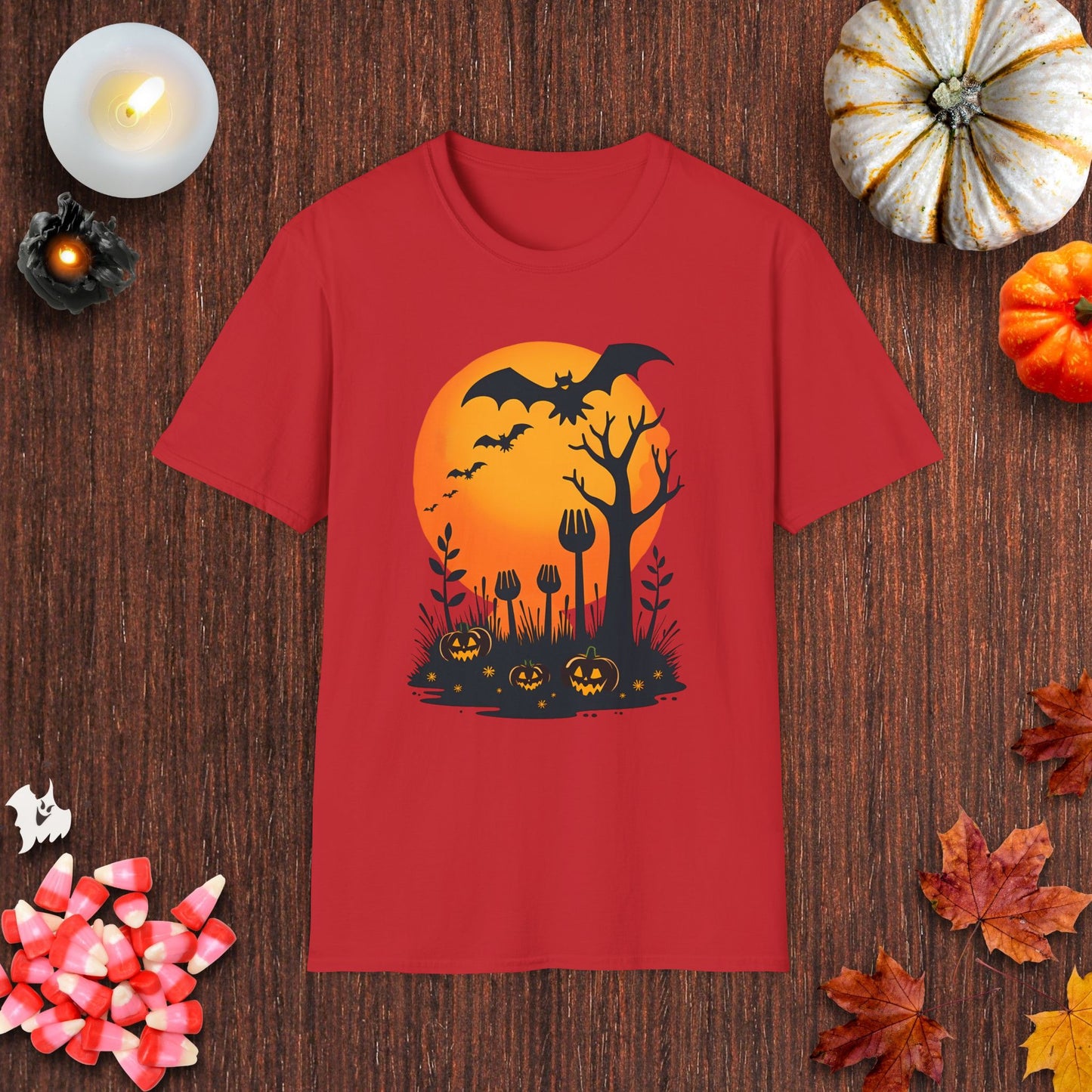 Bats & Pumpkins Garden T-Shirt