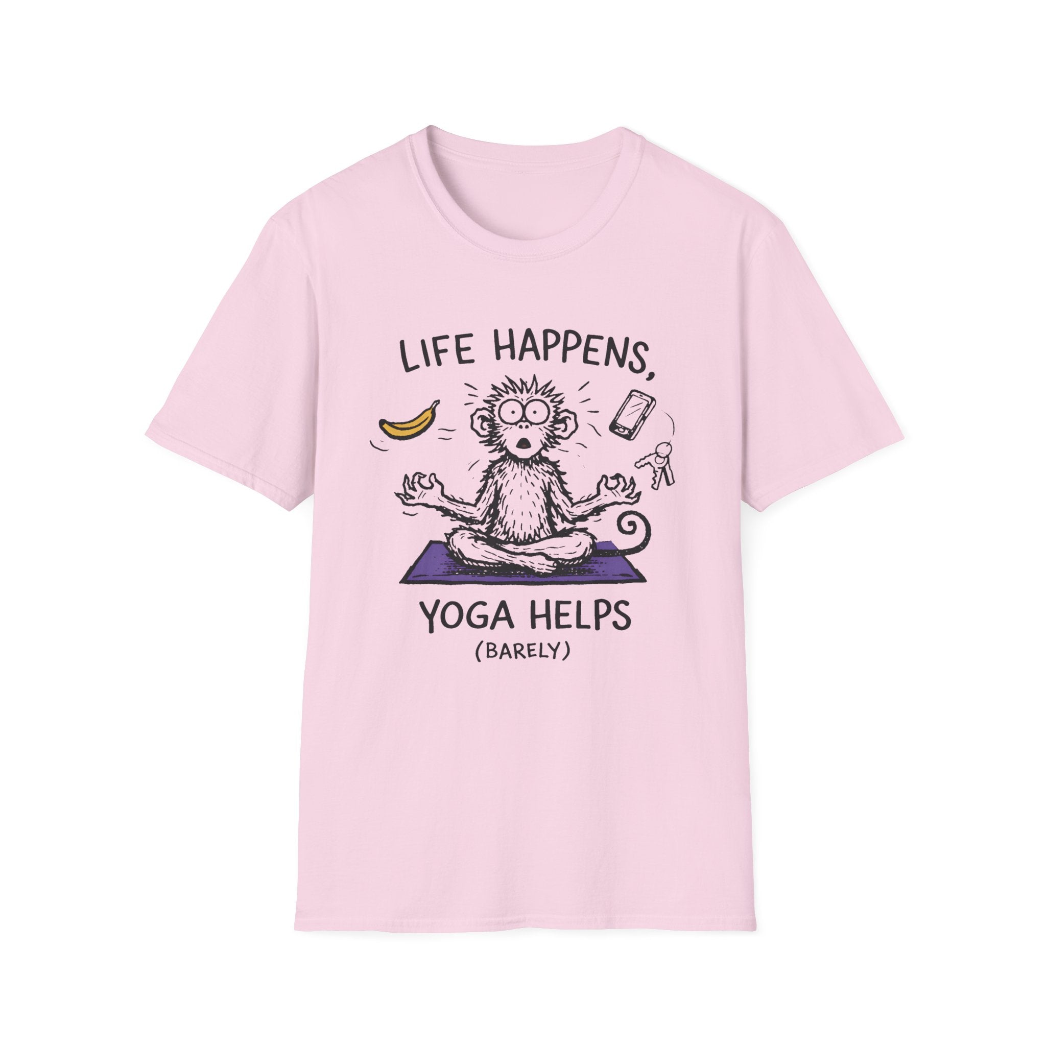 Life Happens, Yoga Helps (Barely) T-Shirt