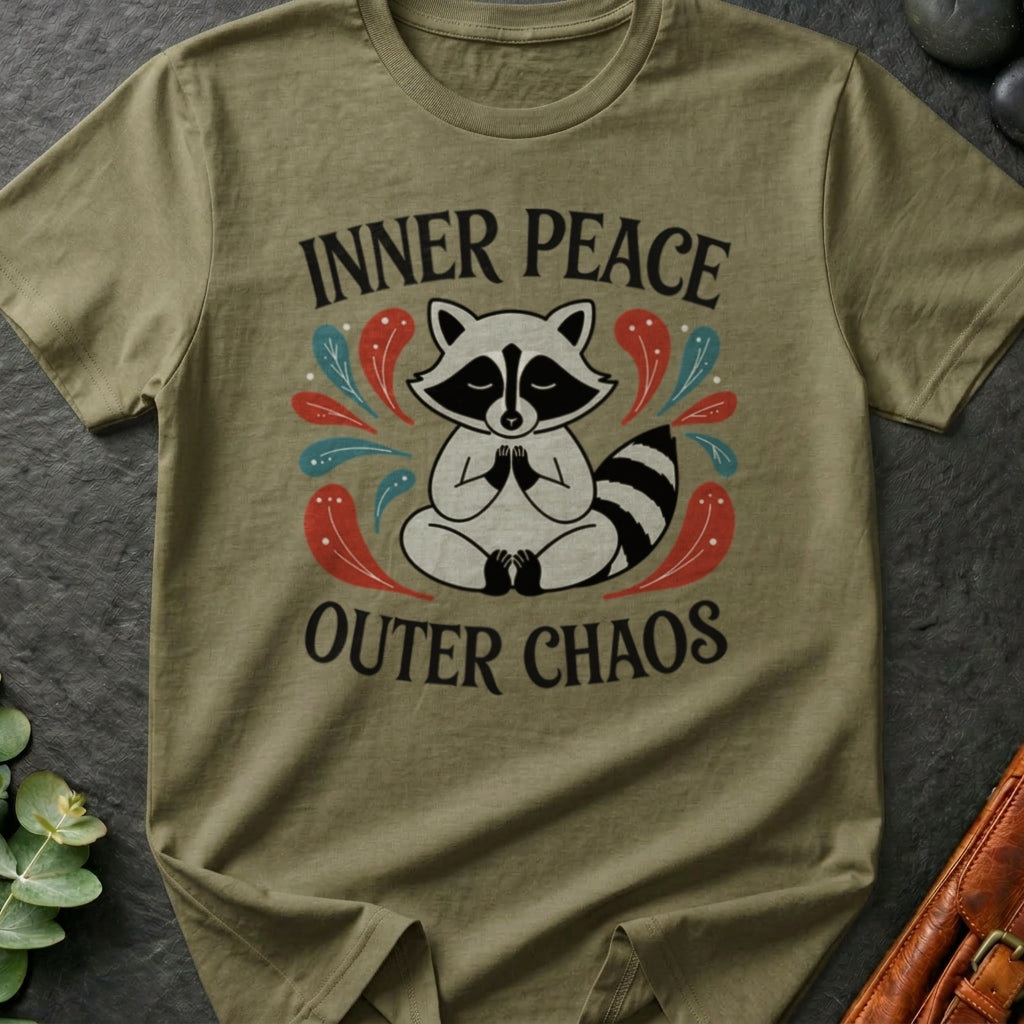 Inner Peace Outer Chaos (Namaste Pose) T-Shirt